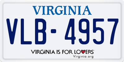 VA license plate VLB4957
