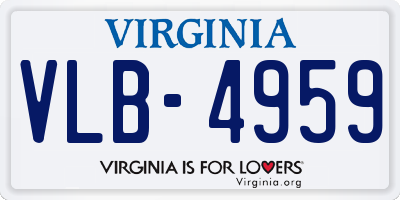 VA license plate VLB4959