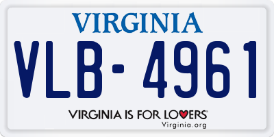 VA license plate VLB4961