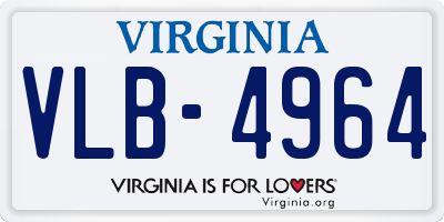 VA license plate VLB4964