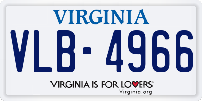 VA license plate VLB4966