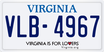 VA license plate VLB4967