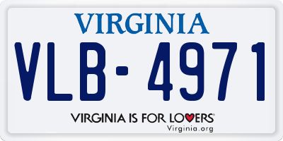 VA license plate VLB4971