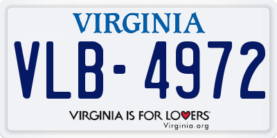 VA license plate VLB4972