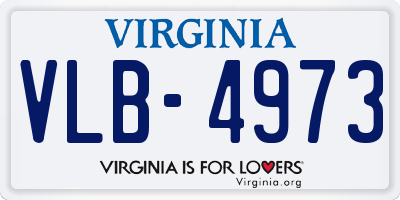 VA license plate VLB4973