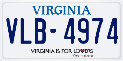 VA license plate VLB4974