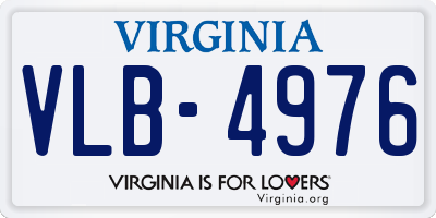 VA license plate VLB4976