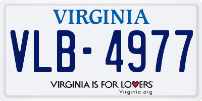 VA license plate VLB4977