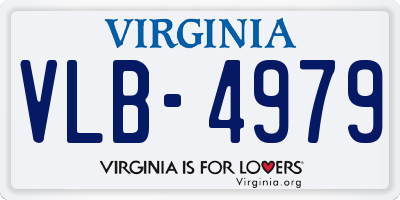 VA license plate VLB4979