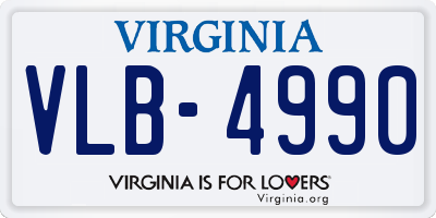 VA license plate VLB4990