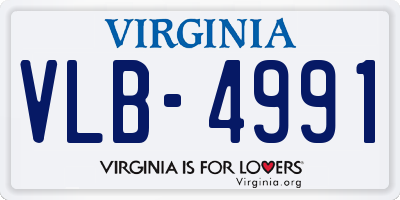 VA license plate VLB4991