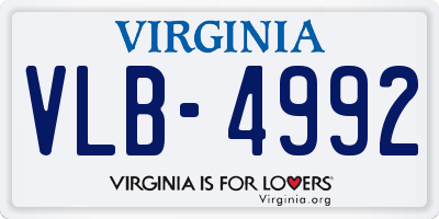 VA license plate VLB4992
