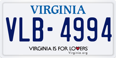 VA license plate VLB4994