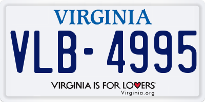VA license plate VLB4995