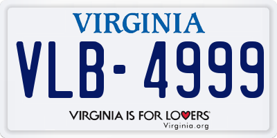 VA license plate VLB4999