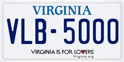 VA license plate VLB5000