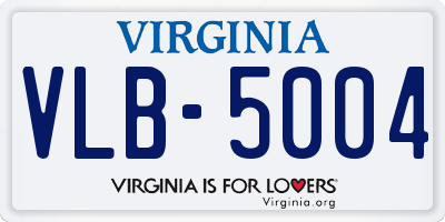 VA license plate VLB5004