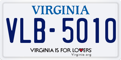 VA license plate VLB5010