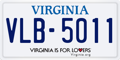 VA license plate VLB5011