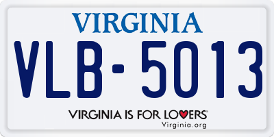 VA license plate VLB5013