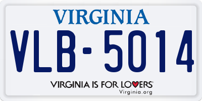 VA license plate VLB5014