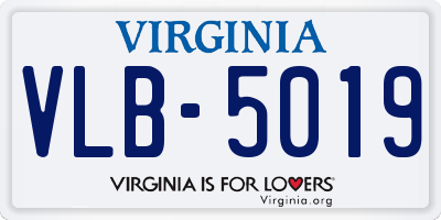 VA license plate VLB5019
