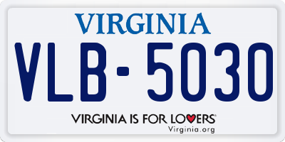 VA license plate VLB5030