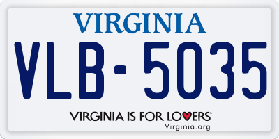 VA license plate VLB5035