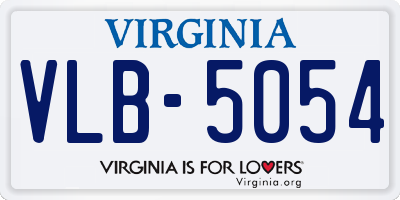 VA license plate VLB5054