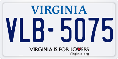 VA license plate VLB5075