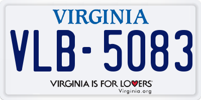 VA license plate VLB5083