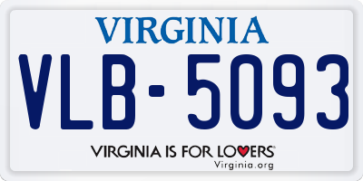 VA license plate VLB5093