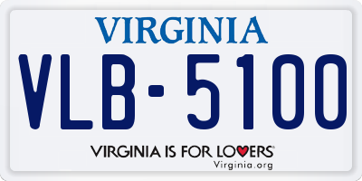 VA license plate VLB5100