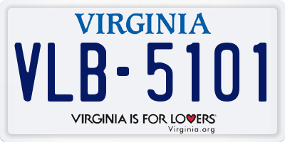 VA license plate VLB5101