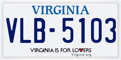 VA license plate VLB5103