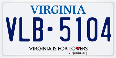 VA license plate VLB5104