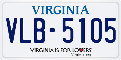 VA license plate VLB5105