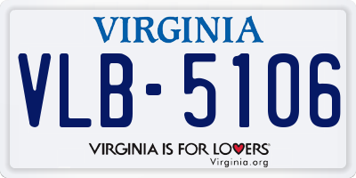 VA license plate VLB5106