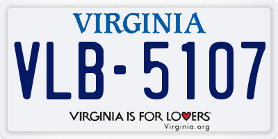 VA license plate VLB5107