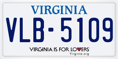 VA license plate VLB5109