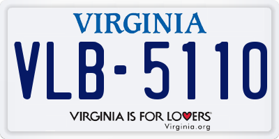 VA license plate VLB5110