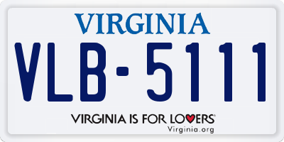 VA license plate VLB5111