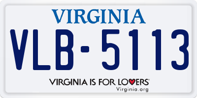 VA license plate VLB5113