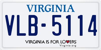 VA license plate VLB5114