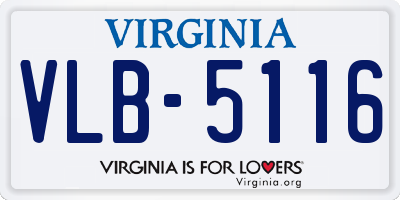 VA license plate VLB5116