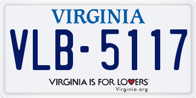 VA license plate VLB5117