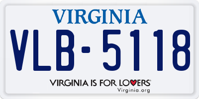 VA license plate VLB5118