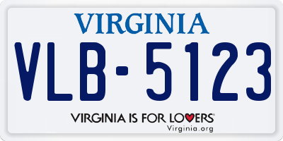 VA license plate VLB5123
