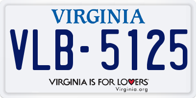 VA license plate VLB5125