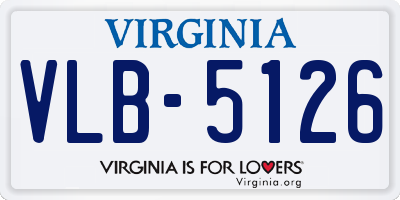 VA license plate VLB5126